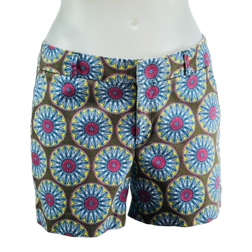 BANANA REPUBLIC Women's Shorts Hampton Fit Multicolor Geometric Pattern Size 6